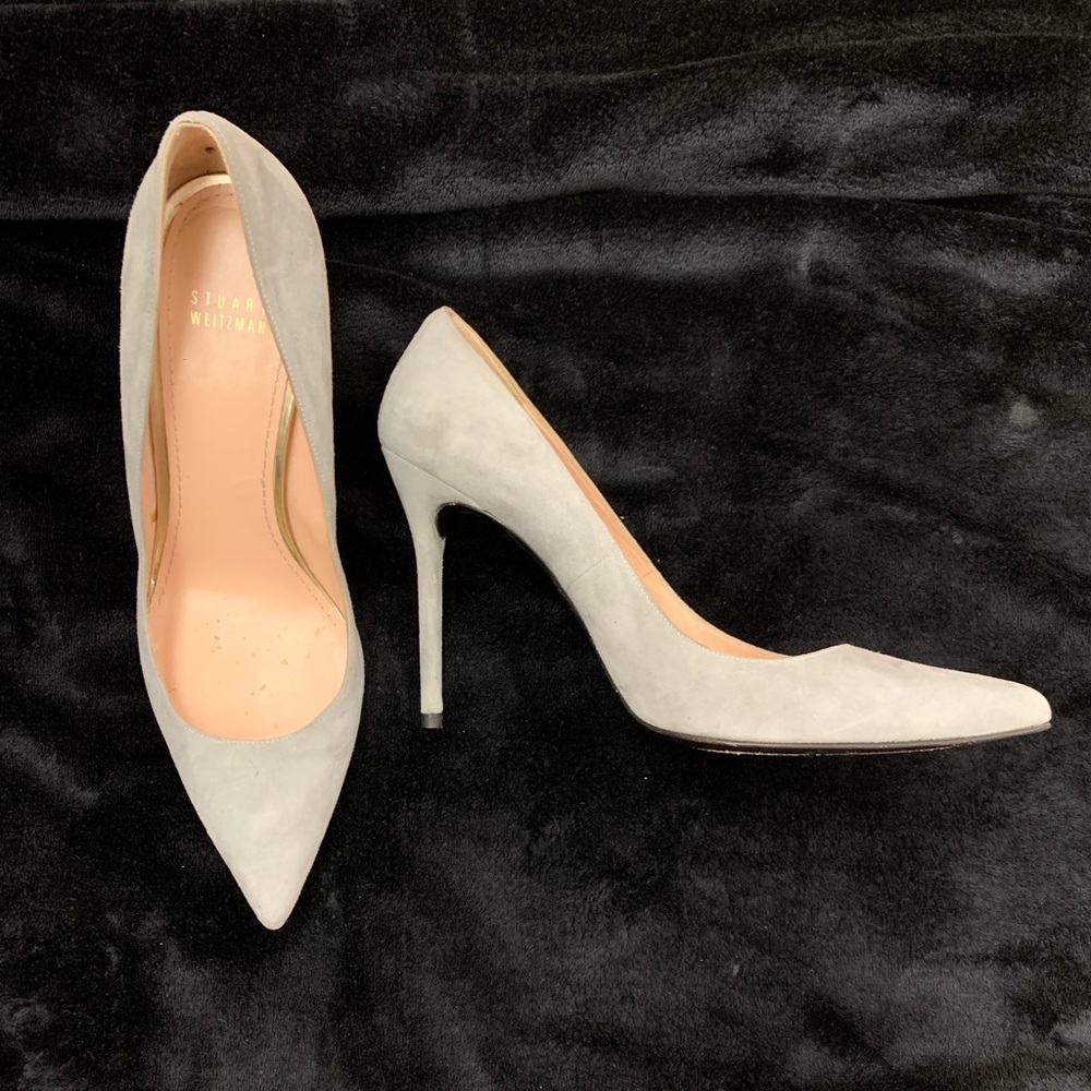 Stuart Weitzman Grey Suede Heels